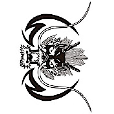 タトゥーシール トライバル・龍首(タトゥー・刺青シール)