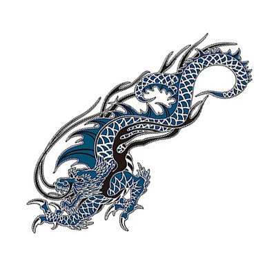 タトゥーシール 青ドラゴン 2(タトゥー・刺青シール)