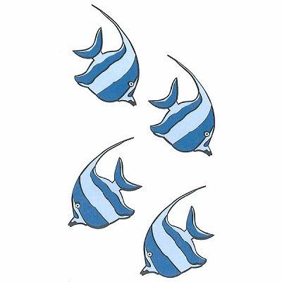 タトゥーシール 熱帯魚・青(タトゥー・刺青シール)