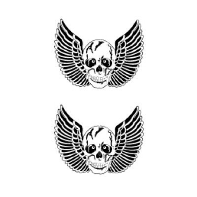 タトゥーシール 羽ドクロ(タトゥー・刺青シール)