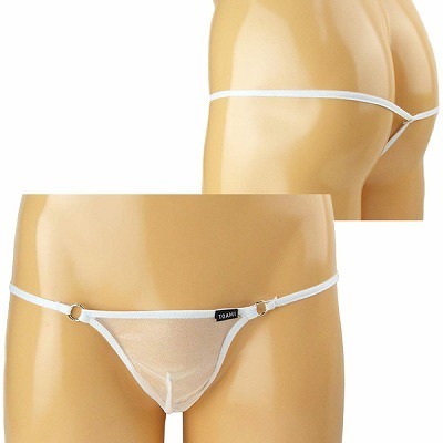 メンズ 極薄サイドリング付きTバック ホワイト(ランジェリー)