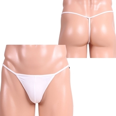 クールな魅力GストデザインTバック ホワイト(ランジェリー)