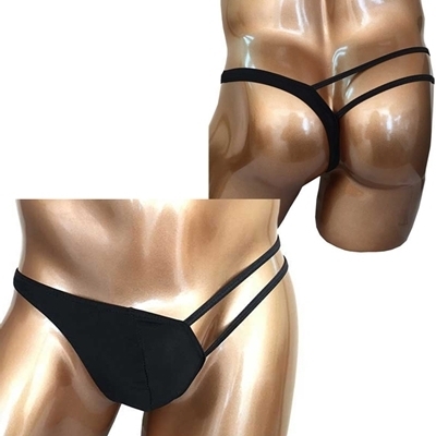 <BadDaddy>ワイルドビキニパンツ(W−014)ワンショルダー風 ブラック(ランジェリー)