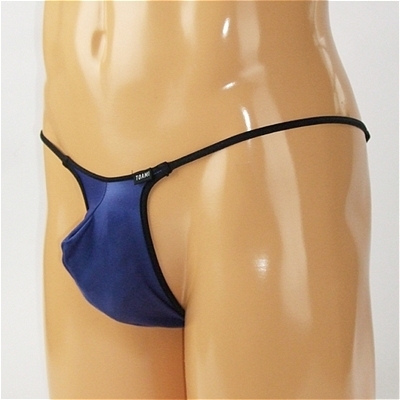 メンズ 2wayストレッチ黒パイピングハーフバック (ネイビー)(ランジェリー)