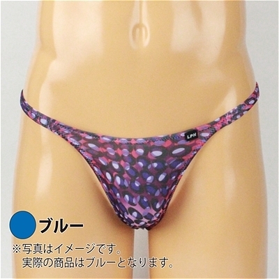 メンズ バブル柄2wayノーシームTバック (ブルー) Mサイズ(ランジェリー)