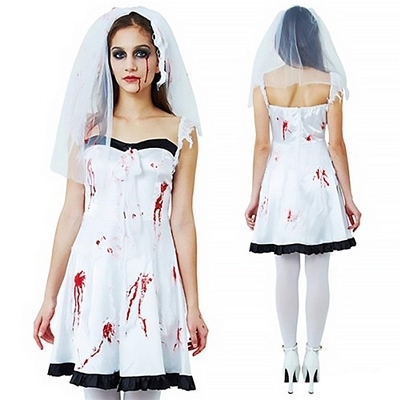 スプラッターブライド 血糊花嫁ウェディングドレス フリーサイズ(コスチューム)