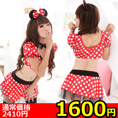 【1600円★数量限定】ドット柄ミニトップス×ミニスカート<お一人様1点限り>(キャンペーン)